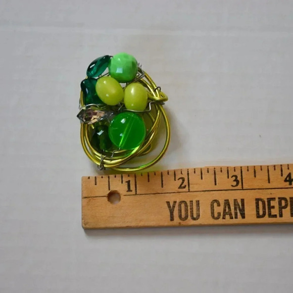 5/$25 Green Beaded  Brooch - Picture 6 of 6